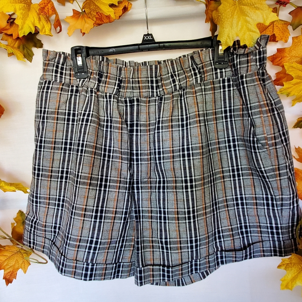 Forever 21 Blue and Brown Plaid Shorts Size 2X
